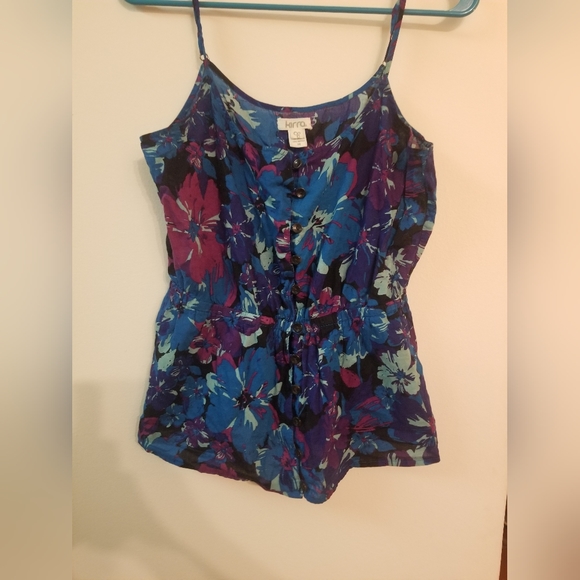 Kirra Pac Sun Floral Ruffle Spaghetti Strap Tank - Picture 2 of 4